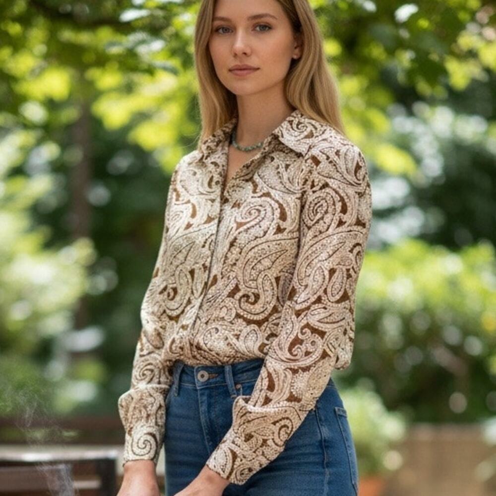 Vintage Evan Picone Silk Paisley Blouse